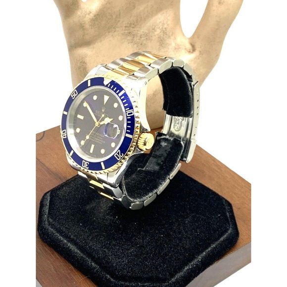 Rolex Men's Watch 16613 Submariner Automatic Blue Dial Two Tone 18k Gold Steel - Picture 13 of 13